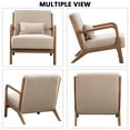 thumbnail image 6 of Bonzy Home Solid Wood Armchair, Mid-Century Accent Chair Set of 2 Living Room, Beige, 6 of 6