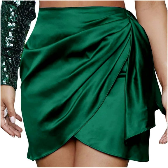 LYXSSBYX Womens Skirts and Dresses Women's Summer Fashion Sexy Irregular Zipper Skirt Pleated High Waist Skirt