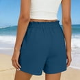thumbnail image 6 of Axiiglly Cotton Shorts for Women Elastic Waist Breathable Workout Shorts Solid Color Lightweight Outdoor Casual Shorts for Holidays S-3XL, 6 of 10