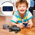 thumbnail image 4 of Mini RC Car, 1/64 Scale Mini Remote Control Truck with Trailer, 2.4Ghz & APP Remote Control, Rechargeable Alloy Shell Mini RC Cars with Lights, Steering Adjustable(Gray), 4 of 7