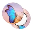 thumbnail image 2 of Fotbe Morpho butterfly and dandelion Pattern Stool Covers Round,Waterproof Round Bar Stool Covers Bar Chair Covers Washable Stool Cushion Slipcover for 12-14 Inch Chair-12 inch, 2 of 7