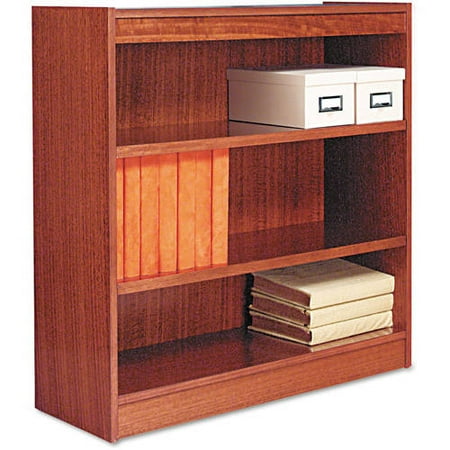 Alera Square Corner 3-Shelf Bookcase, Wood Veneer, 36" x ...