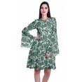 thumbnail image 1 of Moomaya Robe Longue à Manches Longues Imprimée Longueur Genou Robe d'Été Évasée, 1 of 6