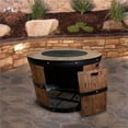 thumbnail image 3 of Sunbeam Wine Barrel Contemporary Composite Fire Pit in Brown Finish, 3 of 4