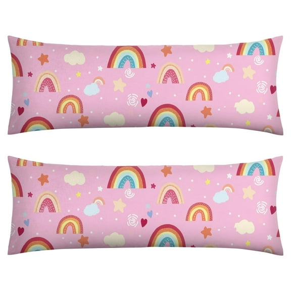 Cute Cartoon Body Pillow Cover 20x54 - Playful Kawaii Animal Print Long Pillow Case with Invisible Zipper, Soft Breathable Maternity Pillowcase for Kids & Adults, Machine Washable