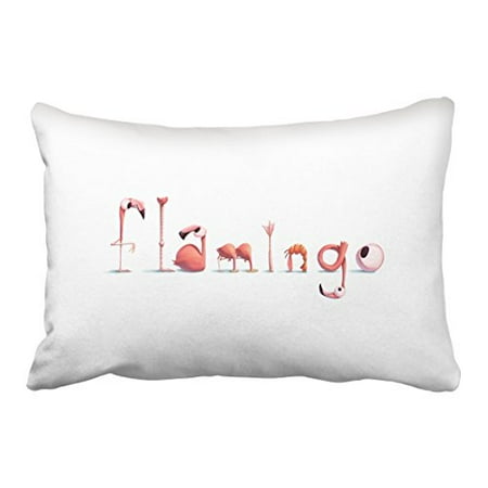 - WinHome Creative Flamingo Pink Words Design Decorative Pillowcases With Hidden Zipper Decor Cushion Covers Two Side 20x30 inches