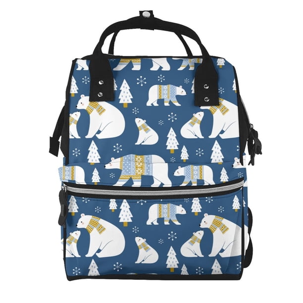 Easygdp cute winter bear para Bolsa de Bebé de Gran Capacidad con Múltiples Bolsillos, Bolsa de Pañales para Padres, Bolsa de Viaje Organizada y Elegante