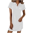 thumbnail image 3 of Avtoify Printed Short Sleeve Round Neck Loose Comfortable Short Nightgown Dresses for Women, 3 of 8