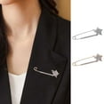 thumbnail image 2 of Mightlink Electroplated Star Decor Brooch Shining Inlaid Suit Pin Temperament Scarf Buckle Outfit Coat Accessories, 2 of 6