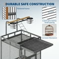 thumbnail image 3 of 61" Cockatiel Cage, Flight Cage with Rolling Stand, Play Top & Bowls - Metal Large Bird Cages for Parakeets, Conures, Parrots - Exploding Silver, 3 of 7