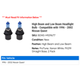 thumbnail image 2 of High Beam and Low Beam Headlight Bulb - Compatible with 1996 - 2002 Nissan Quest 1997 1998 1999 2000 2001, 2 of 2