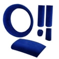 thumbnail image 2 of jinwen 6 Pieces Generic Plush Car Steering Wheel Cover Blue Winter Protective Cover, 2 of 9