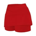 thumbnail image 4 of uublik Skirt Shorts For Women High Waisted Athletic Golf Skorts Running Workout Skirts 2 in 1 Red, 4 of 4