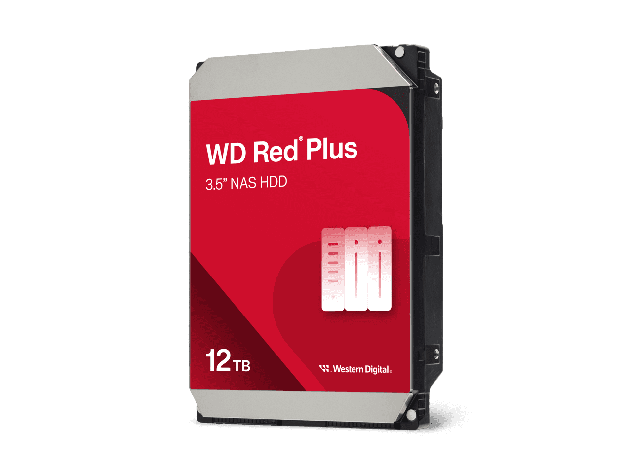 Western Digital 12TB WD Red Plus NAS SATA HDD, 3.5" Internal Hard Drive HDD, 7200 RPM, 256MB Cache, CMR - WD120EFBX
