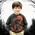 thumbnail image 2 of Toddler Boys Pullover Halloween Sweatshirts Dragon Print Shirt Crewneck Long Sleeve Tops Preppy Kids Clothes Size 2-3T, 2 of 4
