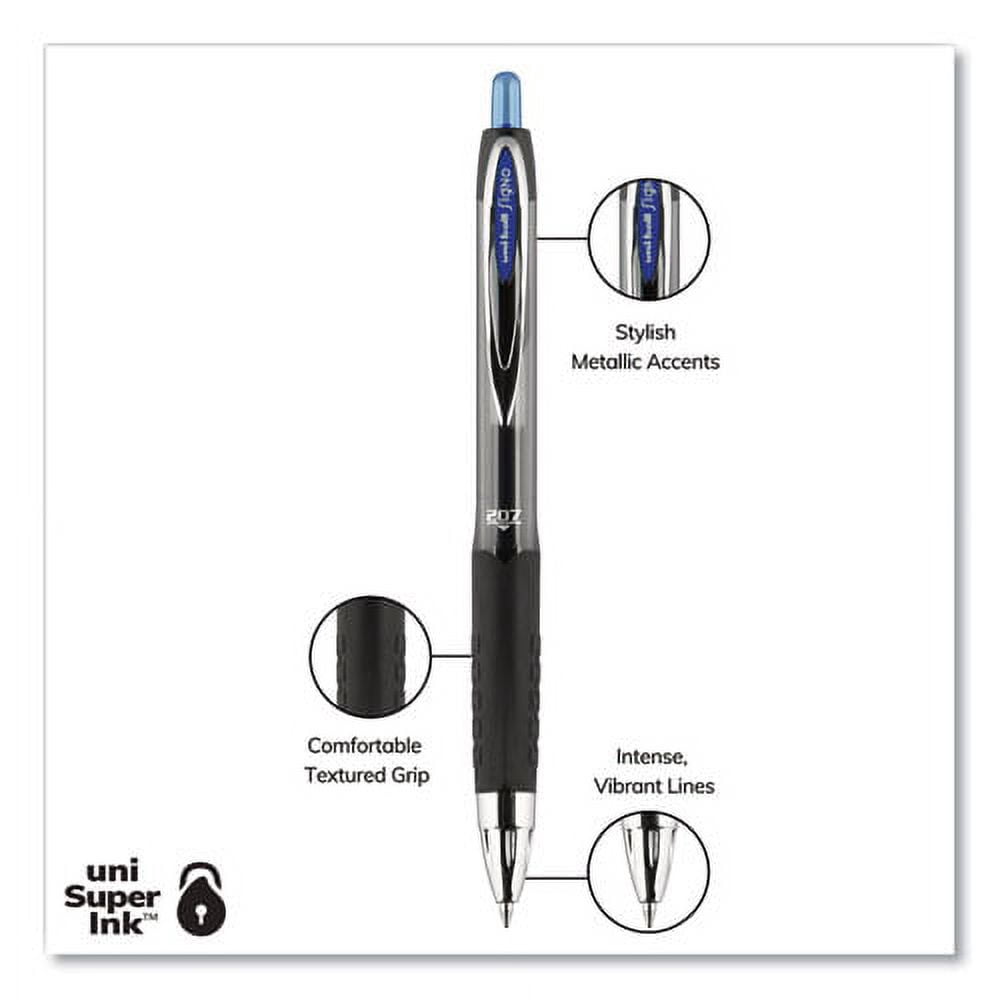 Signo 207 Gel Pen, Retractable, Medium 0.7 Mm, Blue Ink, Smoke/black/blue Barrel, Dozen | Bundle of 5 Dozen