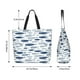 thumbnail image 5 of Balery Blue Fish Bolsa Tote Estilo Estético con Cremalleras, Bolsa de Hombro, Bolsa de Compras Grande y Plegable, 5 of 8