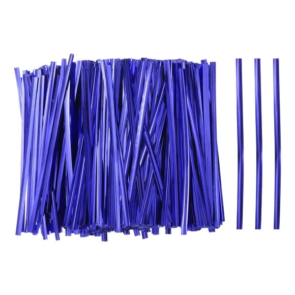 Uxcell 800Pcs Bag Twist Ties 4" Reusable Plastic Twist Ties Wire Cable Ties for Party Bread, Blue