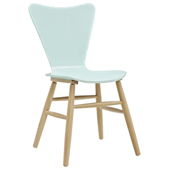 Maklaine 17.5" Modern Bentwood Dining Chair in Light Blue Finish