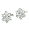 thumbnail image 2 of 925 Sterling Silver CZ Flower Post Earrings; for Adults and Teens; for Women and Men, 2 of 3
