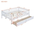 thumbnail image 2 of Harper & Bright Designs Montessori Low Twin Size Daybed, Twin Size Floor Bed with Fence and Drawers, Low Bed Frame with Guardrails for Boys Girls, White, 2 of 13