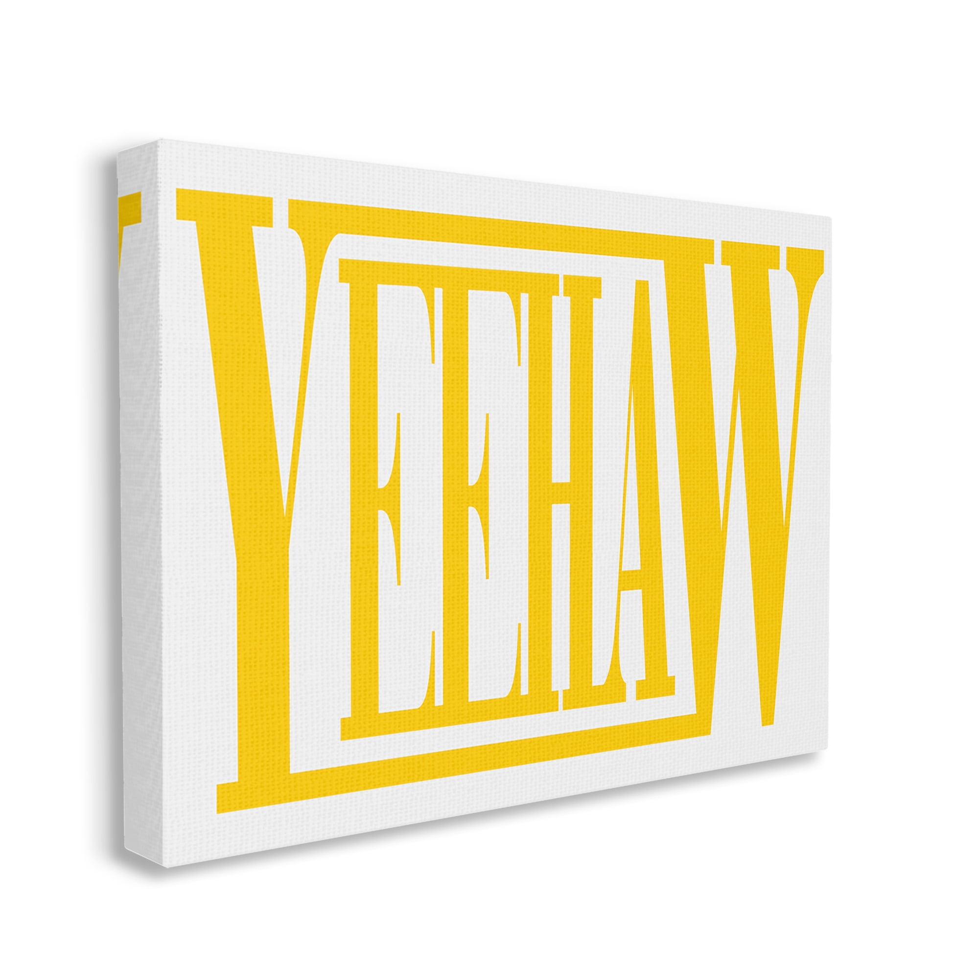 Stupell Industries Yeehaw Yellow Typography Typography Painting Gallery Wrapped Canvas Art Print Wall Art, 30 x 24