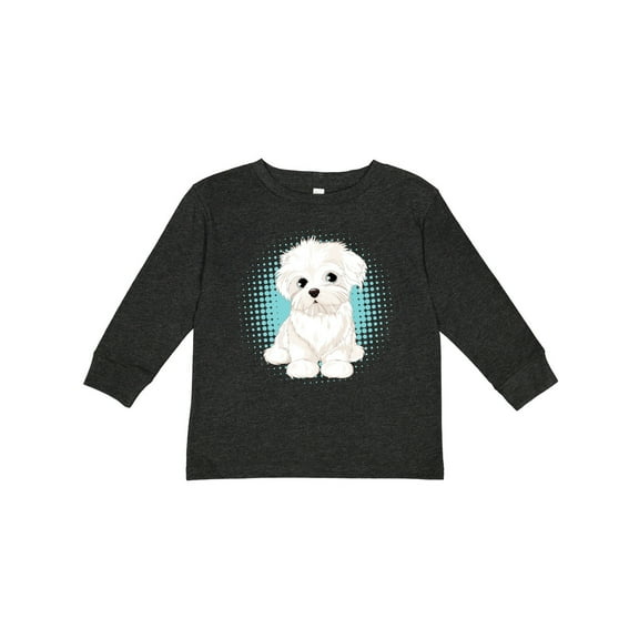 Inktastic Maltese Puppy Dog Boys or Girls Long Sleeve Toddler T-Shirt