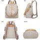 thumbnail image 2 of Mochila para mujer, bolso de viaje de piel sintética, bolso de diseño convertible con bolso, 2 piezas, color beige, 2 of 2