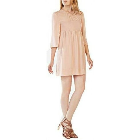 BCBGMAXAZRIA Morgan Silk Chiffon Dress, Medium, Antique Rose