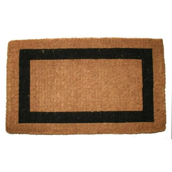 HomeRoots 573924 22 x 36 in. Brown & Black Coir Outdoor Door Mat