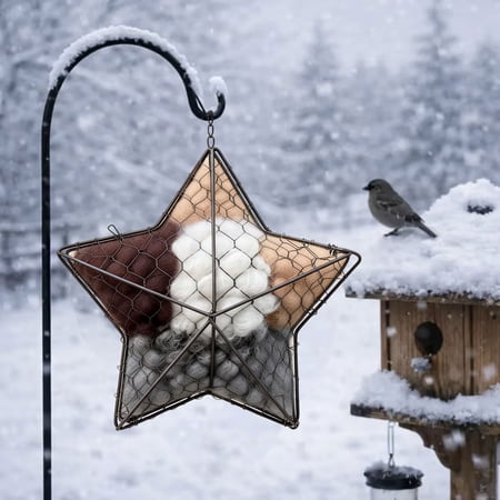 The bird s nest is star-shaped with a handcrafted alpaca fiber nesting frame suitable for outdoor garden birds and hummingbirds.(RL 1 PC) The bird s nest is star-shaped with a handcrafted alpaca fiber nesting frame suitable for outdoor garden birds and hummingbirds.(RL 1 PC)