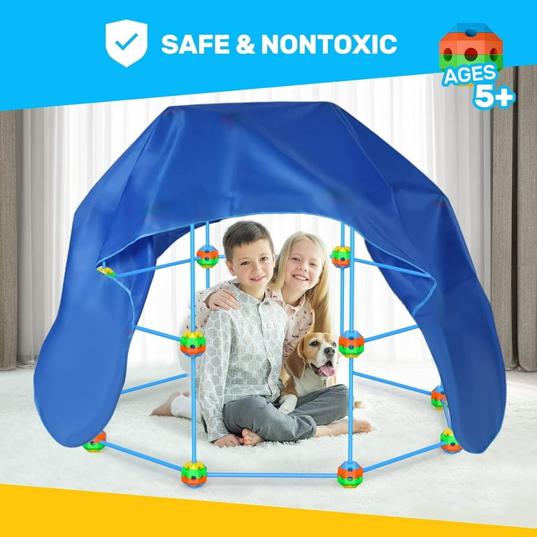 Kids forts building kit Construction Fortress Child Game Tents Fort Build  Kid DIY 3D Assemble Tent Toy Gift for Kids