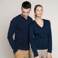 thumbnail image 2 of Kariban Mens Slim Fit Long Sleeve V Neck T-Shirt, 2 of 3