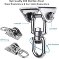 thumbnail image 3 of Innovative Ceiling Hook With 304 Stainless Steel 500kg Capacity 360 Rotation,with 4 Fixing Screws, 3 of 5
