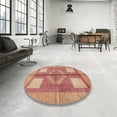 thumbnail image 4 of Ahgly Company Machine Washable Indoor Square Abstract Brown Sand Brown Area Rugs, 3' Square, 4 of 7