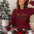 thumbnail image 7 of Christmas Tree Shirt Women Christmas Embroidered Trees Long Sleeve Shirts Gift Xmas Graphic Tee Tops, 7 of 7