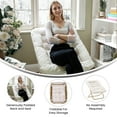 thumbnail image 4 of BizChair 28" Oversized Portable Faux Fur Folding Saucer Chair for Dorm, Bedroom, Ivory Faux Shearling/Soft Gold Frame, 4 of 10