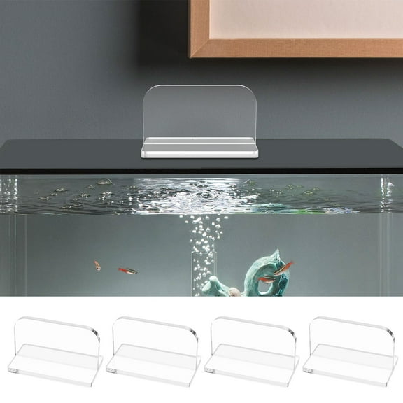 4Pcs Aquarium Lid Handles with Adhesive Acrylic Fish Tank Cover Handle Transparent Fish Tank Lid Handle Adhesive Tank Lid Replacement Easy to Install for Aquarium Fish Tank Lid