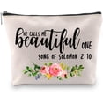 thumbnail image 1 of Bible Makeup Bag Scripture Makeup Bag He Calls Me Beautiful One Cosmetic Bag for Best Friend Sister, 1 of 5