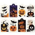 thumbnail image 4 of 80pcs Halloween Tags with String Halloween Trick or Treat Spooky Goodie Candy Ghost Tag Happy Boo Day Hanging Gift Label, 4 of 5