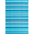 thumbnail image 2 of BERTHMEER 5'x8' Outdoor Plastic Straw Rugs on Clearance Waterproof Patio Rugs，Camping Rugs，Porch Rugs，RV Rugs，Deck Pool Rugs，Stripes，Blue, 2 of 8