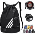 thumbnail image 1 of Waterproof Drawstring Backpack Sports Gym Bag With Shoes Compartment, Waterproof Draw String Back Bag For Men Women, 1 of 5