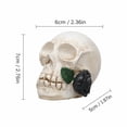 thumbnail image 2 of Halloween Skeleton Light White Skull with Red Rose Spooky Home Decor Goth Home Decor Gothic Home Decor Day of The Dead Decorations Vintage Halloween Decor Indoor Outdoor Halloween, 2 of 7