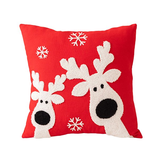 Funda de cojín navideña 45 x 45 cm, paquete de 1 fundas de cojín navideñas 45 x 45 cm, decoración navideña, fundas de cojín interiores 45 x 45 cm, fundas de cojín navideñas, decoración navideña