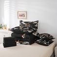thumbnail image 5 of Tiger Lit en Sac Simple 7 Pcs, Ensemble de Literie Style Japonais Grue Fleur de Cerisier Réversible Design Grand Chat Africain, Ultra Doux et Respirant avec Couette, Draps, Taies d'Oreiller et Housses de Coussin, 5 of 5