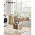 thumbnail image 3 of SONGMICS Clothes Drying Rack, Laundry Rack, Free-Standing Indoor Airer, 21.7 x 58.3 x 39.4 Inches, White and Green ULLR052C01, 3 of 14