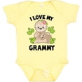 thumbnail image 3 of Inktastic Cute Sloth I Love My Grammy with Green Leaves Boys or Girls Baby Bodysuit, 3 of 5