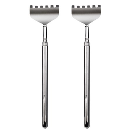 kkbbma Back Scratcher 2Pcs Telescopic Stainless Steel Back Scratcher Extendable Itch Relief Tool Portable Body Scratcher for Home Office Travel Personal Care Gadget for Adults Seniors