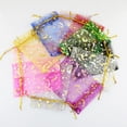 thumbnail image 2 of CIMAXIC Wedding 100PCS Star Moon Pattern Candy Drawstring Gauze Bags Gift Favor Storage Candy Pouches for Packaging Wedding (White),4.72"X3.54"X0.08", 2 of 4