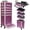 Purple, variant on Rolling Makeup Case 6 in 1 with Mirror & Lock, Professional Makeup Travel Case, Large Organizer for Cosmetologists & Nails, Bonus 4 Wheels (6, )